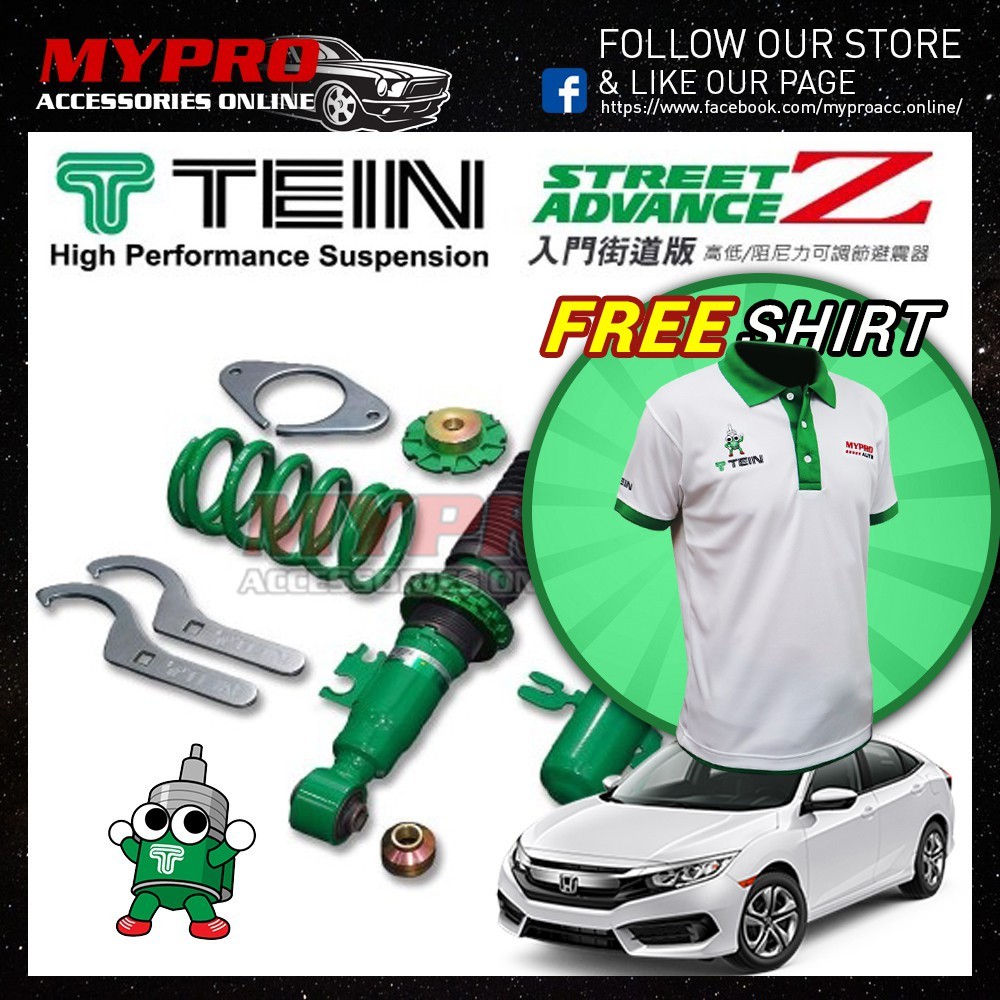 TEIN Street Advance Z Coilover Kit - 2016-2024 Honda Civic 2DR 2.0L NA FWD (FC4)