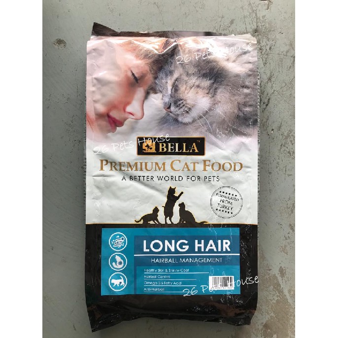 BELLA PREMIUM Cat Food 8KG FREE Cat Litter 10L Long Hair