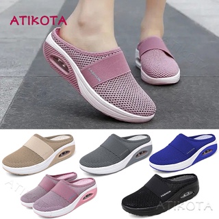 Atikota Women's Air Cushion Mule Slippers Breathable Lightweight Slip-On  sandal Outdoor Casual Large Size sandals for women