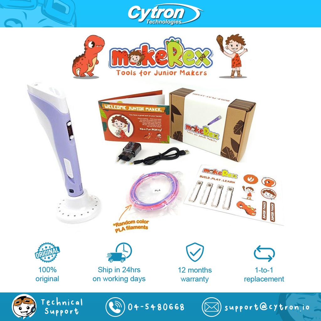 makeRex 3D Pen Free Filament with User Guide, Drawing Book & Cute Stickers Recommended for RBT High Quality READY STOCK