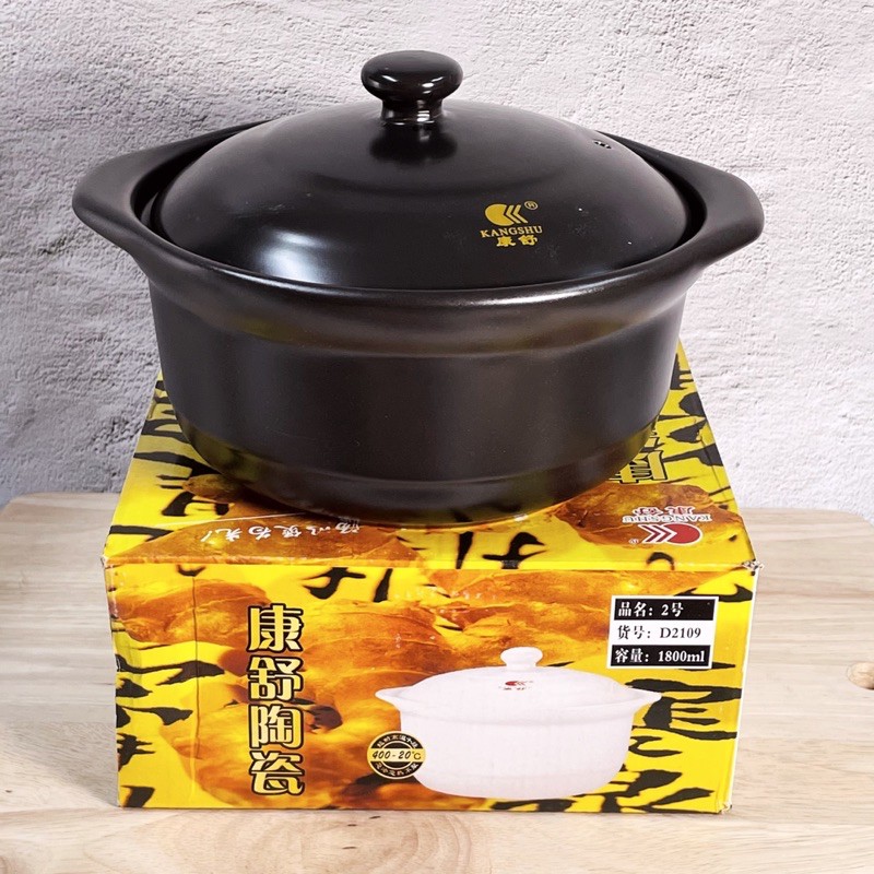 Black Ceramic Clay Pot with Lid Claypot 黑色瓦煲 | Shopee Malaysia