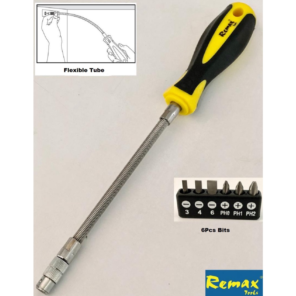 REMAX FLEXIBLE SPRING TUBE SCREWDRIVER SET | Shopee Malaysia