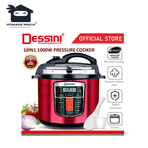 🔥PROMOTION🔥DESSINI ITALY 10IN1 Electric Digital Pressure Cooker ...