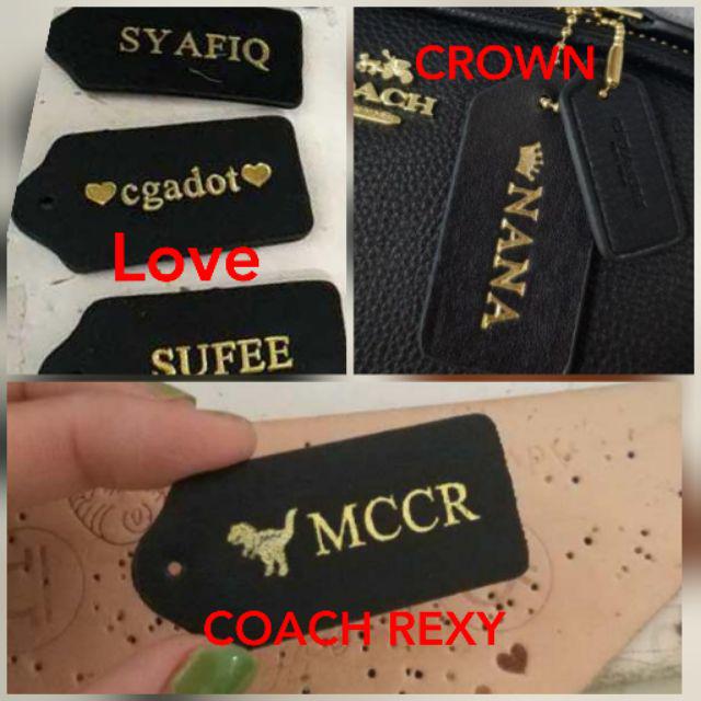 🏷Create/Engraving Coach Leather Tag & You Name or You Favorite Name/Coach  Symbols Logo | Shopee Malaysia