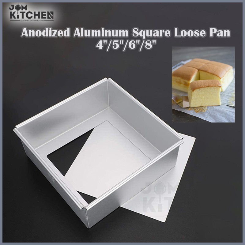 Jom Kitchen Square Cake Mould Aluminium Anodized Pan Loose Bottom Acuan