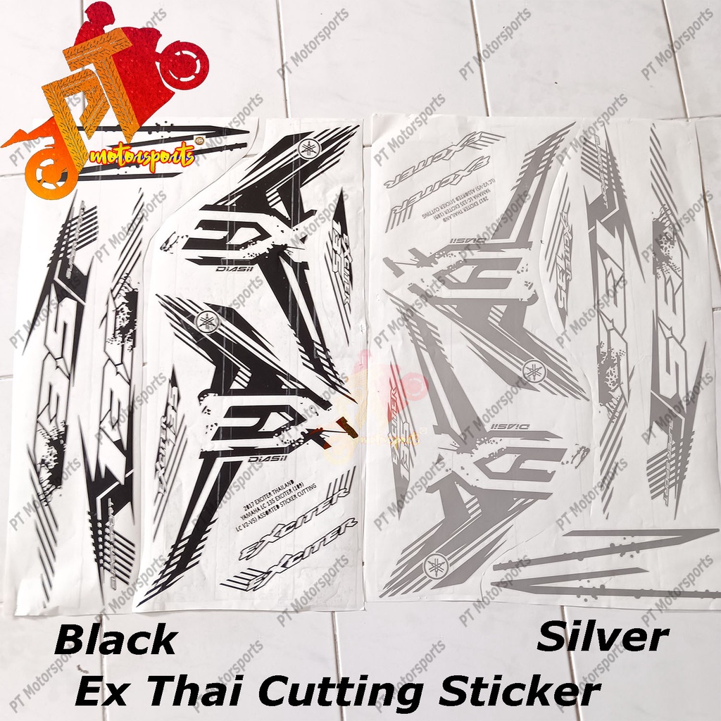 Lc 135 V2 3 V4 V5 V6 V7 EX Thai Exciter Cutting Sticker Silver Black AK ...