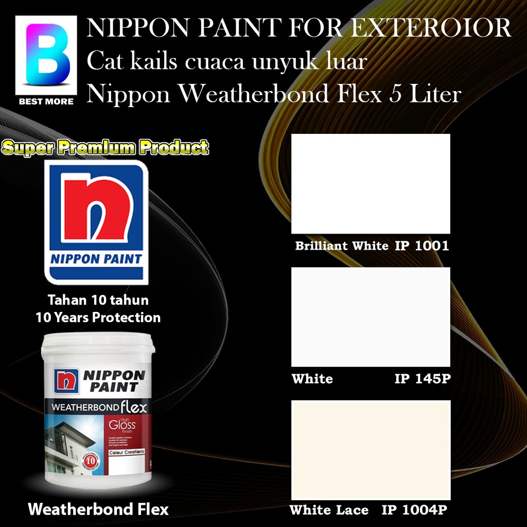 Nippon Paint Weatherbond Flex Exterior Collection 5 Liter Brilliant ...