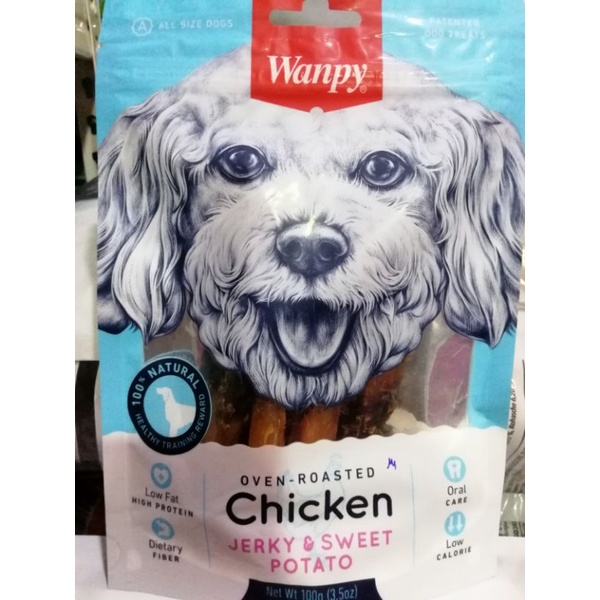 Wanpy Chicken Jerky & Sweet Potato Dog Treats 100g | Shopee Malaysia