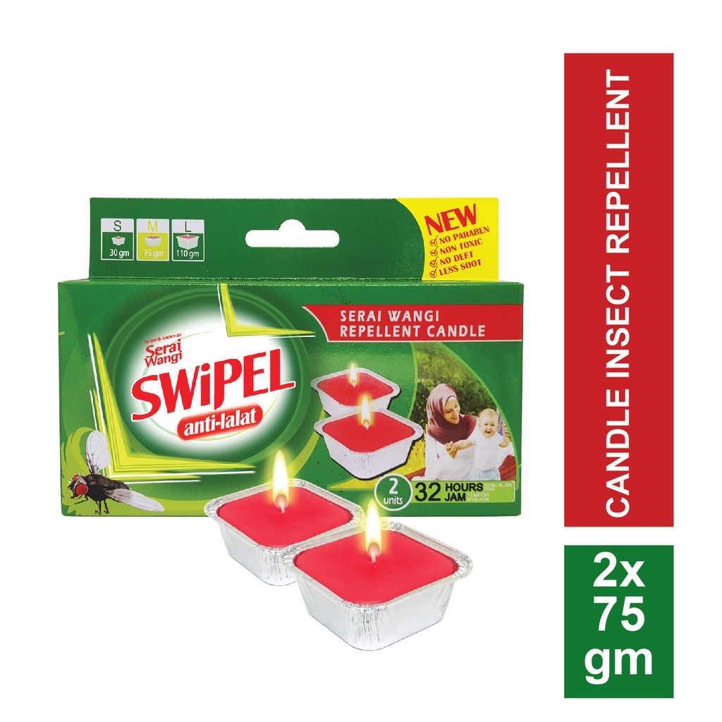Swipel Insect Repellent Candle Lemongras Lilin Penghalau Serangga Lalat