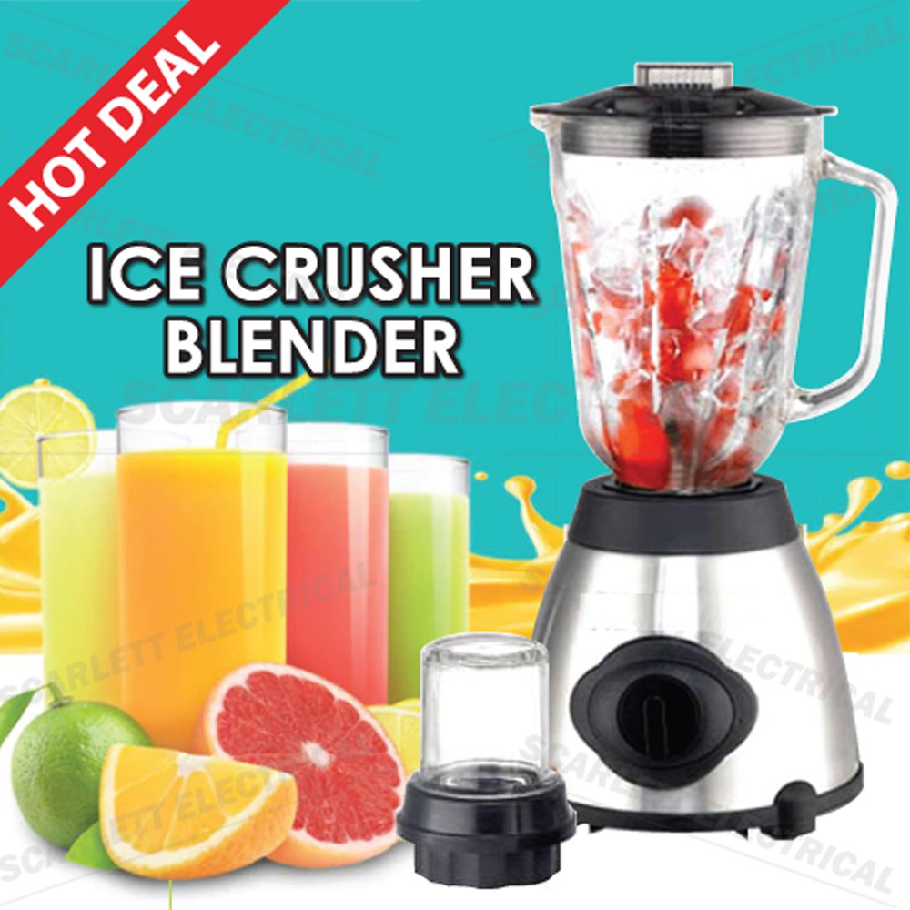 2 in 1 Ice Crusher Blender Grinder Mixer Smoothie Soy Juice 600W 1.5L
