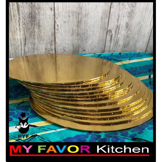 Round Cake Board Gold Colour Bulat Papan Kek (Size 7 or 8 Inch ...