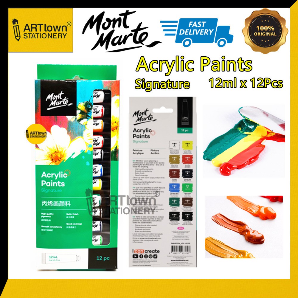 Mont Marte Signature Acrylic Colour Set of 12 x 12ml