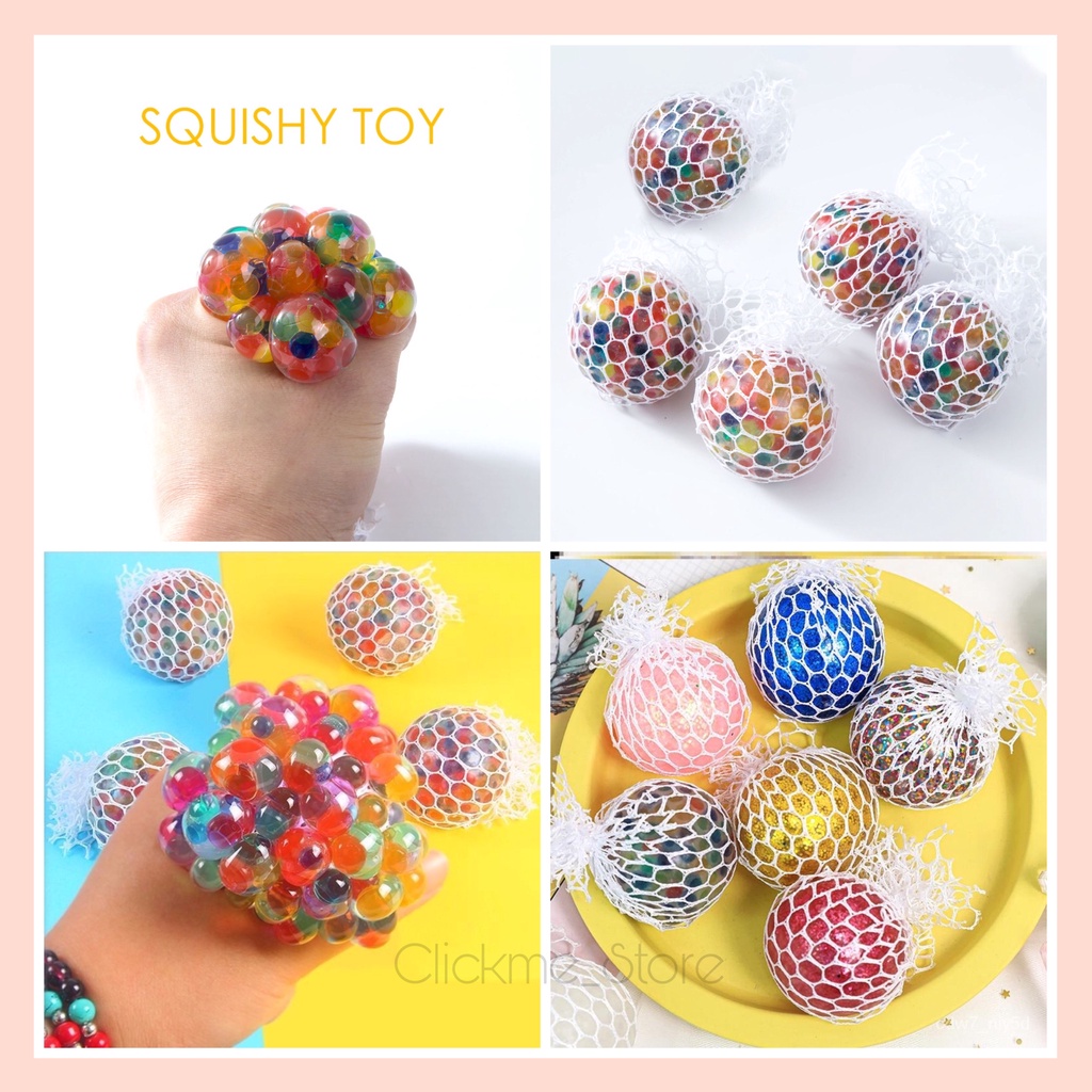 Colourful Squishy Mesh Squeezy Grape Ball Release Stress Anti Stress ...