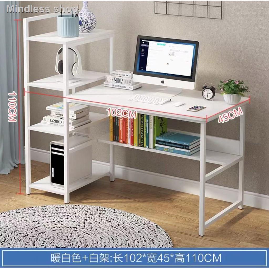 Computer Table With 4 Tier Book Shelf Desk Writing Dekstop 3 Grid Meja ...