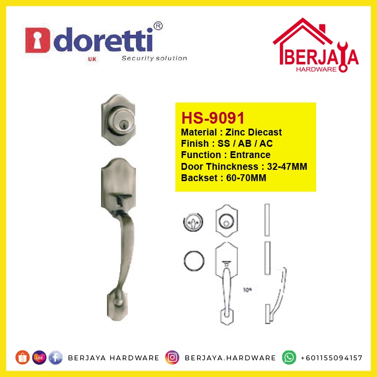 🔥READY STOCK | ORIGINAL🔥 DORETTI HANDLE SET 8221 AB | Shopee Malaysia