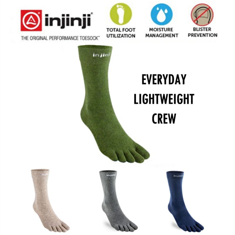 Injinji EVERYDAY LIGHTWEIGHT CREW ToeSocks/Five Finger Socks - Running ...