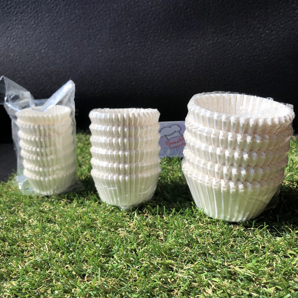 200pcs± /set NO7 / NO9/ NO12 PAPER CUP ( WHITE ) 白色烘焙纸托/纸杯 | Shopee ...