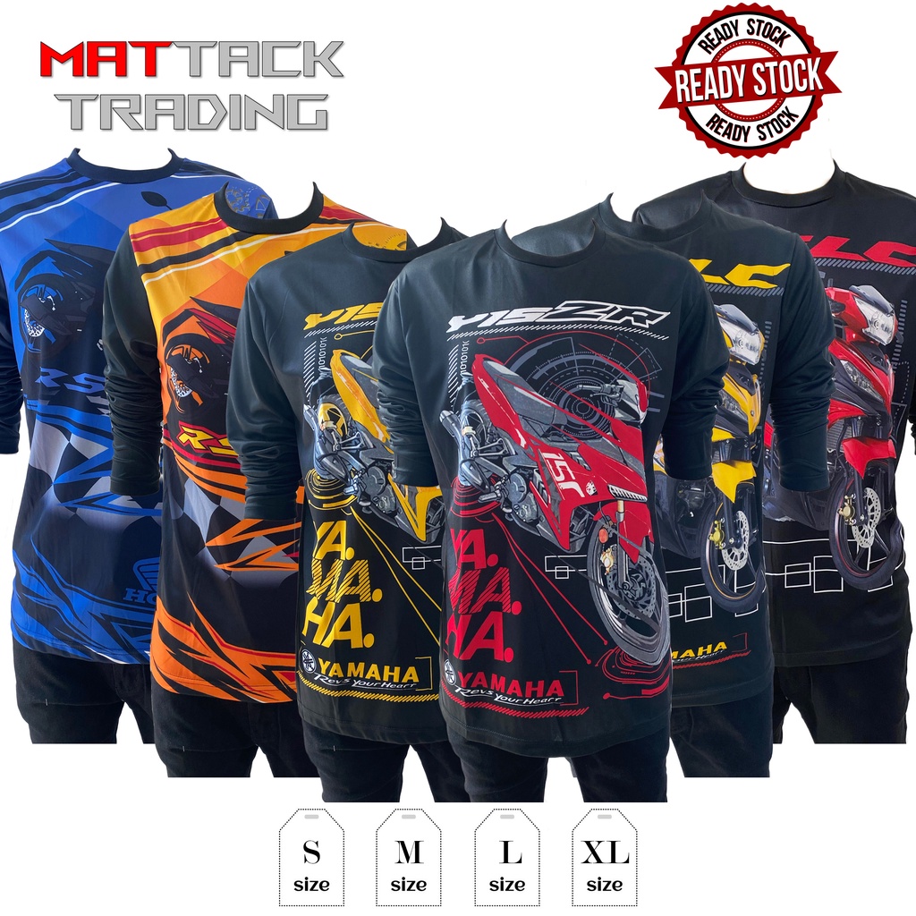 🔥READY STOCK🔥MEN LONG SLEEVE MOTORBIKE JERSEY | JERSI BIKERS LENGAN ...
