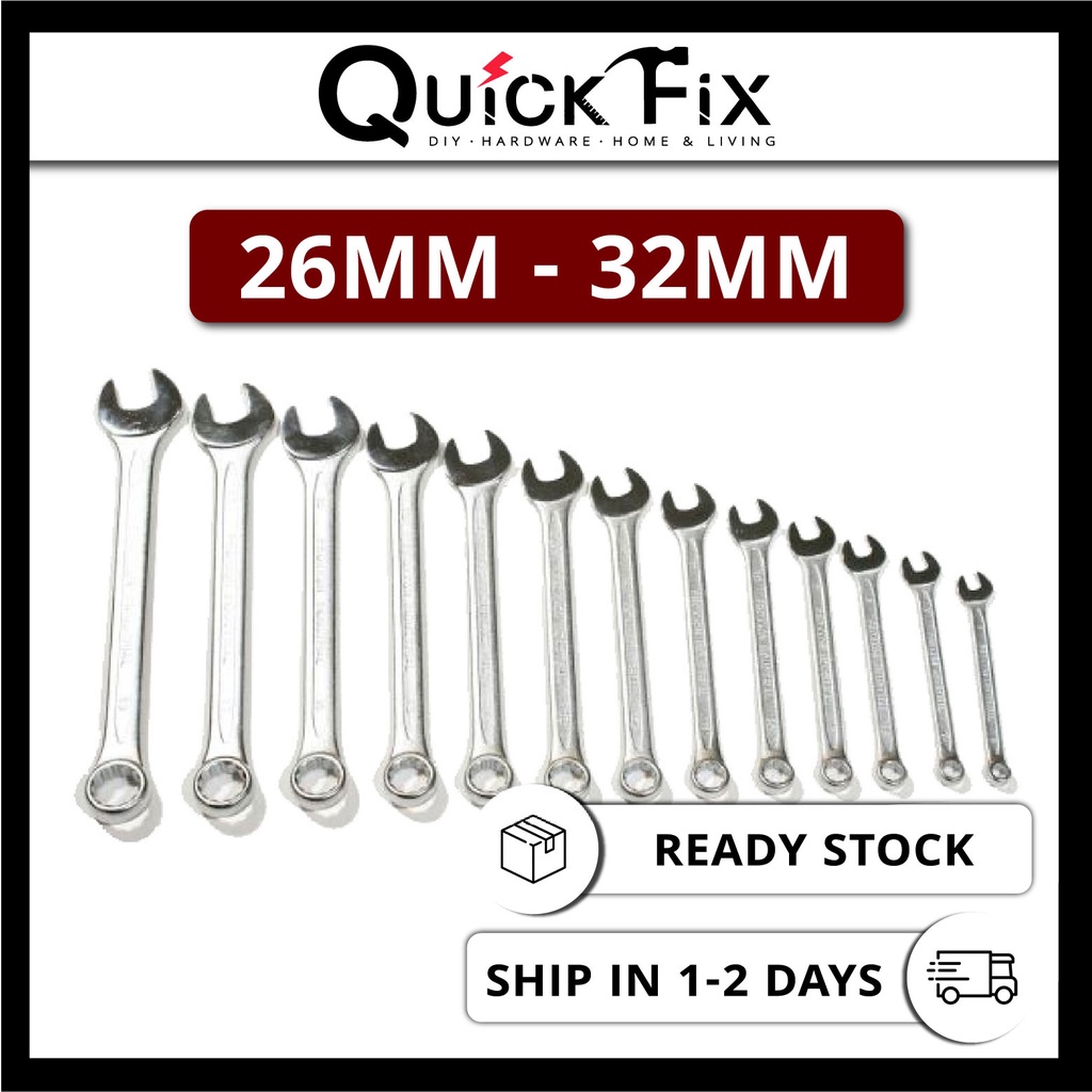 QuickFix 26mm to 32mm Combination Wrench Rachet / Chrome Ring End ...