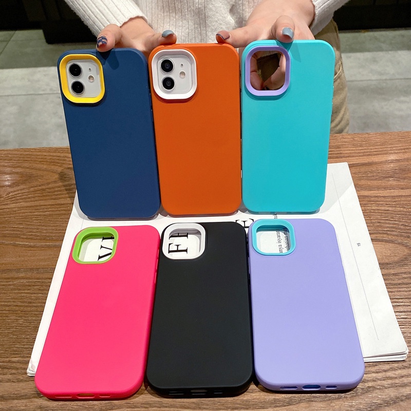 3 IN 1 Liquid Silicone Rubber Case For Iphone 14 7+ 8 Plus SE2020 X XS