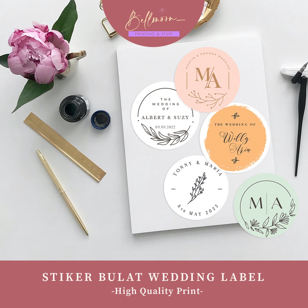 (Contains 40-245 pcs) Invitation stickers / Custom round wedding ...