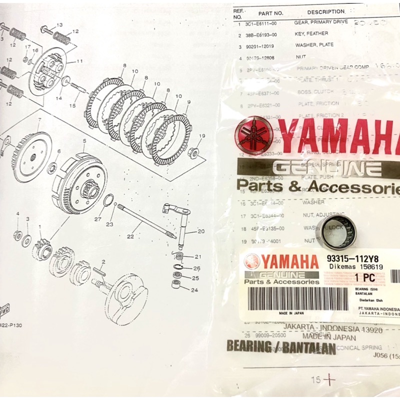 Y15 YSUKU Y150ZR FZ150 FZ150i BEARING NEEDLE LC 5S 5SPEED LC135