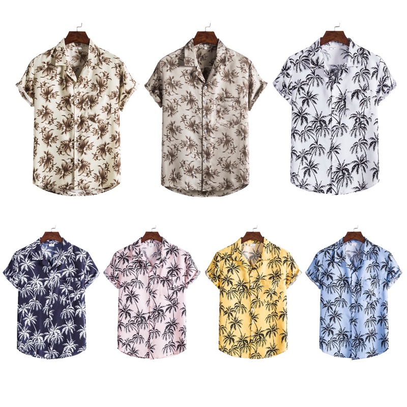 Men's Short Sleeve Shirts Summer Casual Printed Batik Shirts for men ...