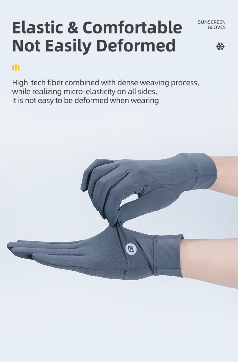 【MY Delivery】ROCKBROS Bicycle Ice Silk Full Finger Gloves UV Protection ...