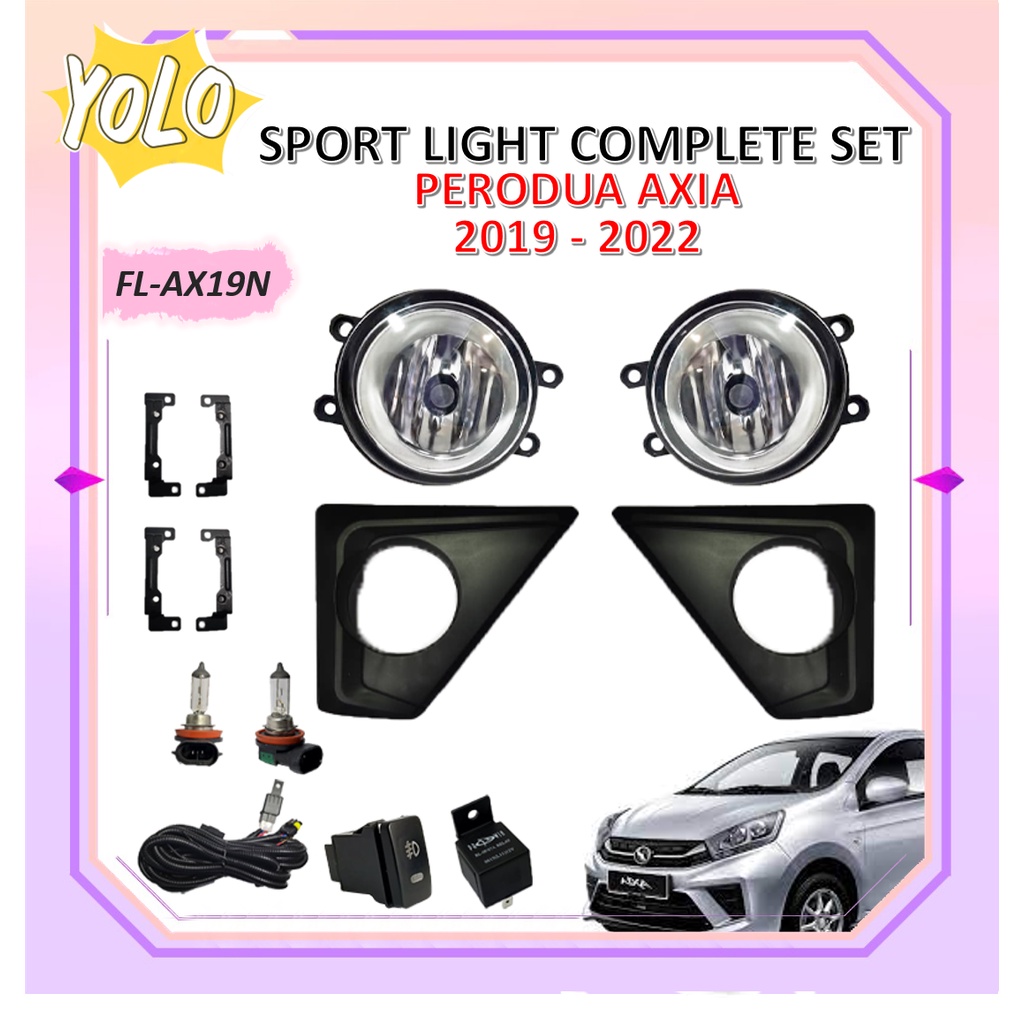 PERODUA AXIA 】SPORT LIGHT COVER / FOG LAMP COVER COMPLETE SET ( G-XTRA ...