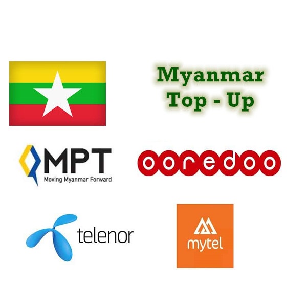 MYANMAR MOBILE TOPUP FOR MPT, OOREDOO, TELENOR & MYTEL 🇲🇲 📲 | Shopee ...