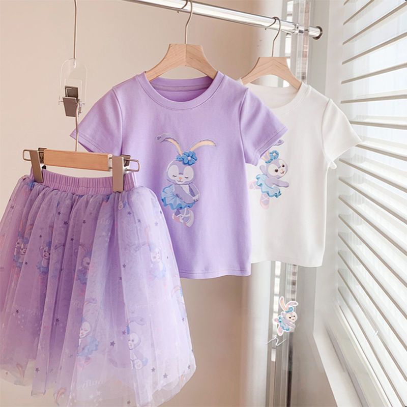 Kids Girl Dress IN Terry Stuff Rabbit Print Dark Blue Color main image 0