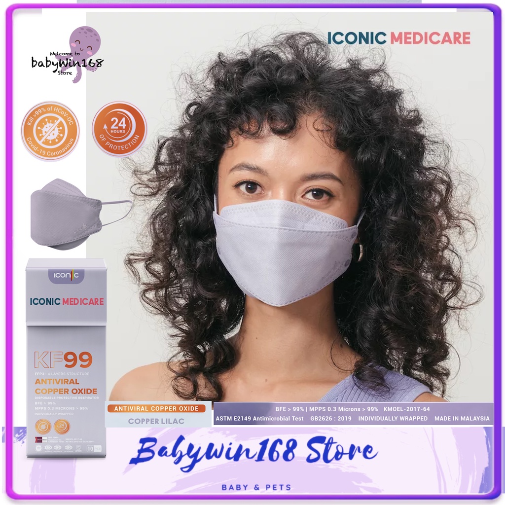 Iconic Medicare KF99 FFP3 4 Layers Antiviral Copper Oxide Disposable
