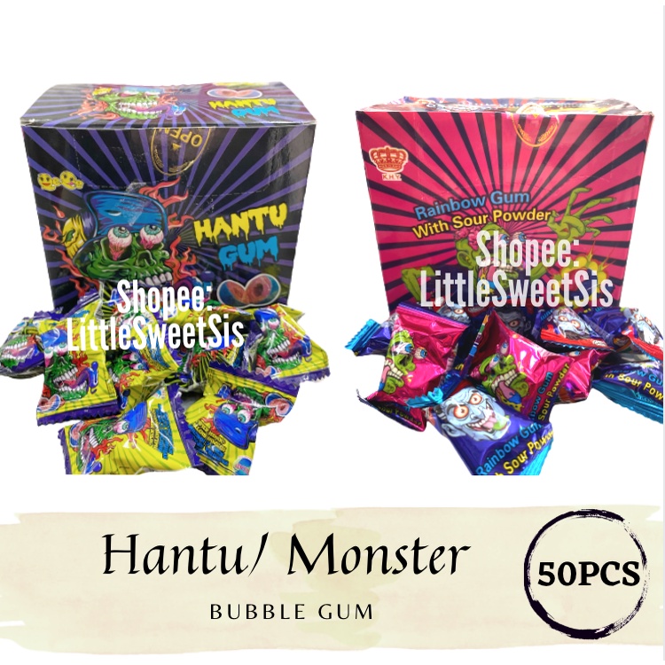 HANTU BUBBLE GUM[50pcs] GHOST CHEWING GUM/ GULA HANTU/ 魔鬼口香糖 | Shopee ...