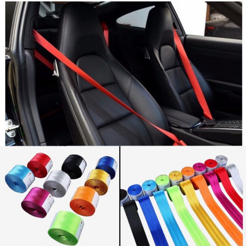 COLOURFUL UNIVERSAL Car Seat Belt Front Safety bing Fabric Strap 3