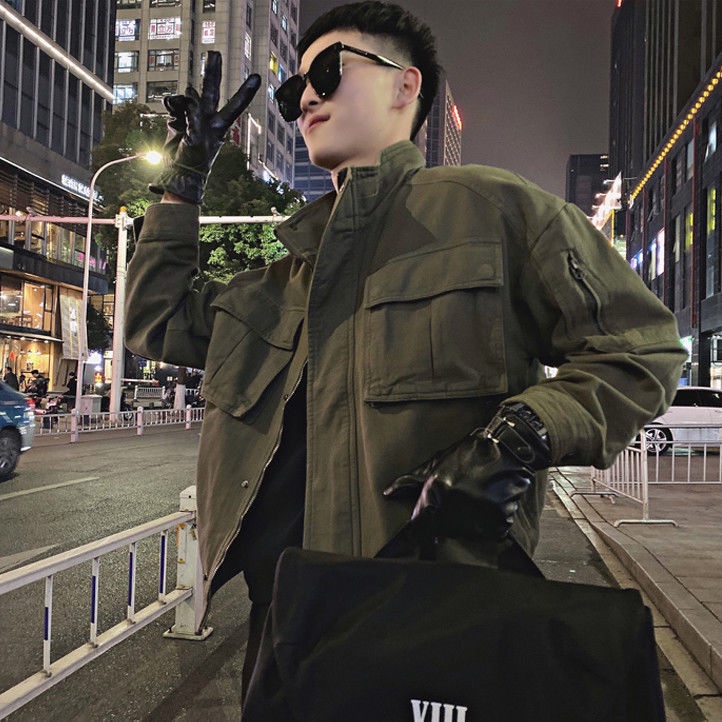 Influencer ins Tooling Jacket Men's Street Wear Plankton Handsome Army ...