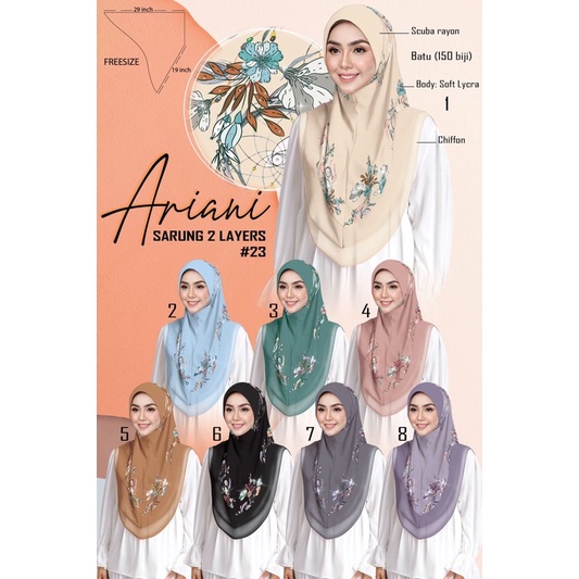 Tudung Sarung ARIANi Vietnam ( 2 Layer ) | Shopee Malaysia