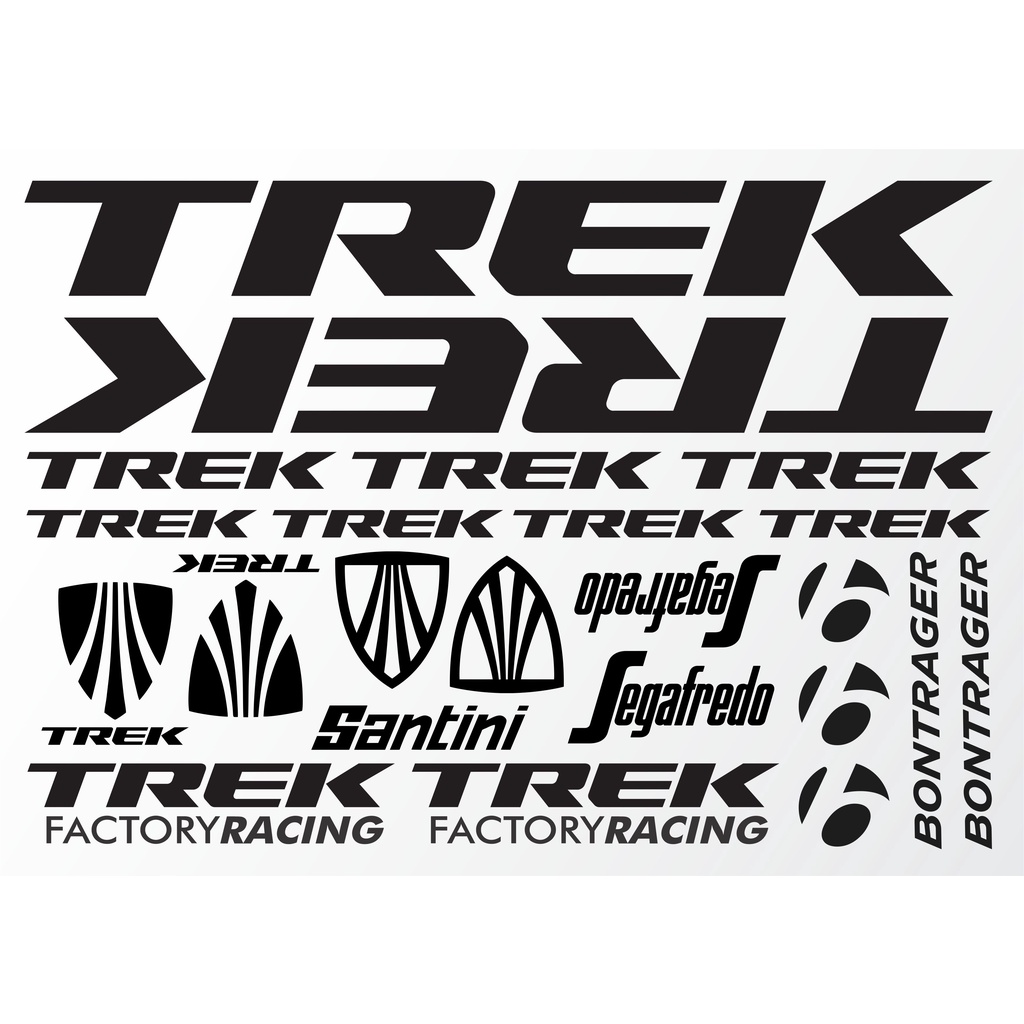 TREK Cycling sticker 23 pcs vinyl cut out frame logo bicycle sticker ...