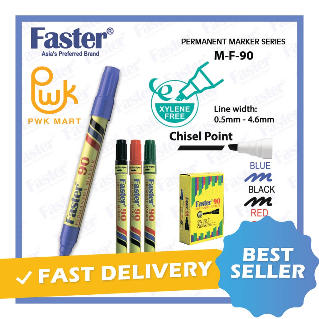 FASTER PERMANENT MARKER PEN 90 (Chisel TIP) Shopee Malaysia