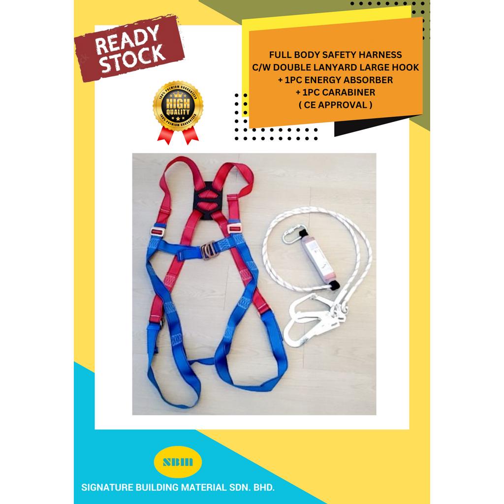 [SBM] FULL BODY SAFETY HARNESS C/W DOUBLE LANYARD BIG HOOK + 1PC ENERGY