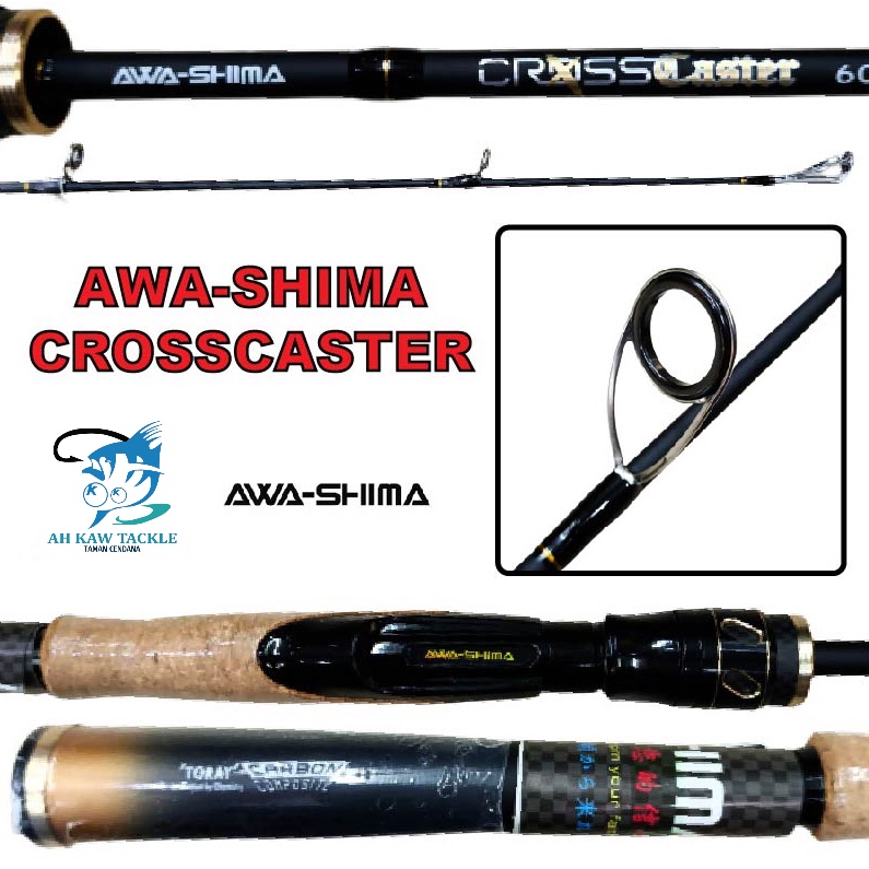 AHKAW - AWA-SHIMA Cross caster Fishing Rod 5'6 6' 6'6 7' Medium Light  Action Spinning Rod Casting Rod Joran Pancing