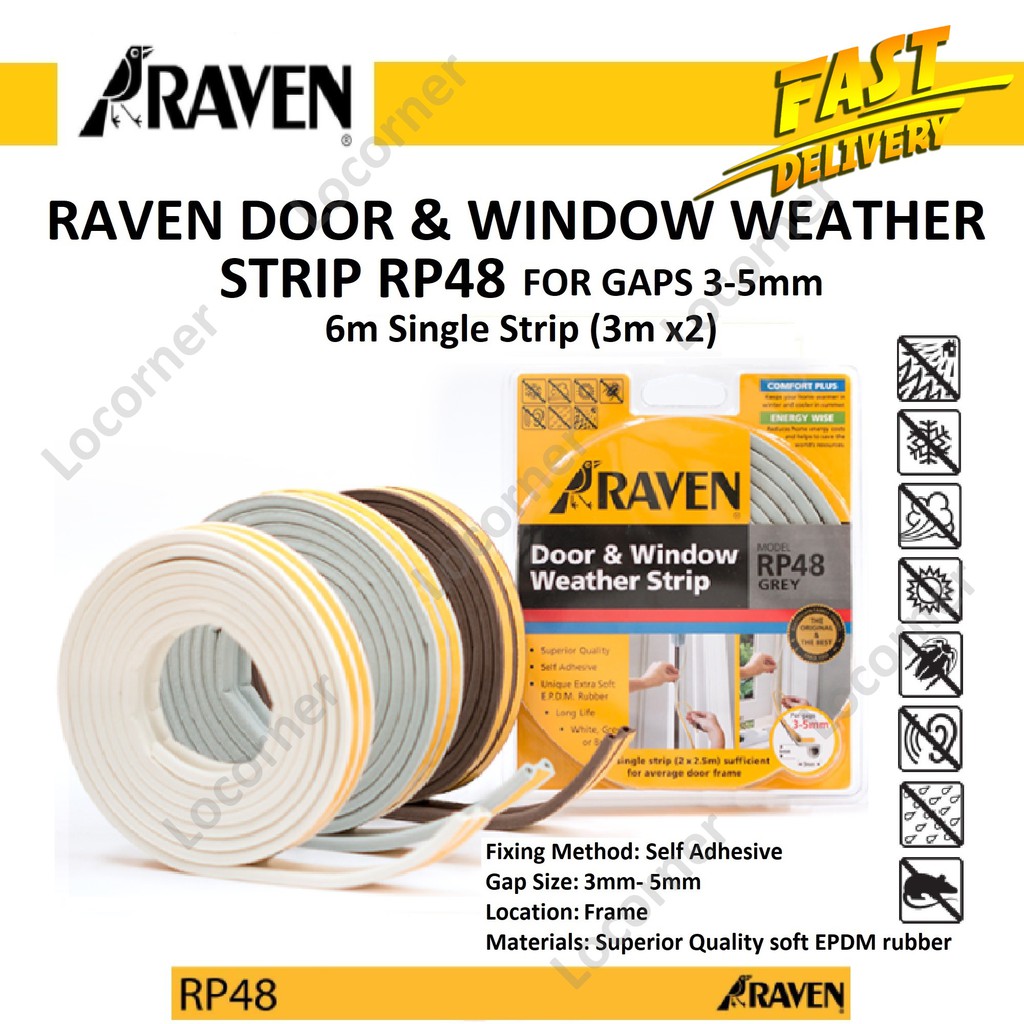 RAVEN RP48 DIY Door & Window Weather Strip Seal / Door Seal/ Window ...