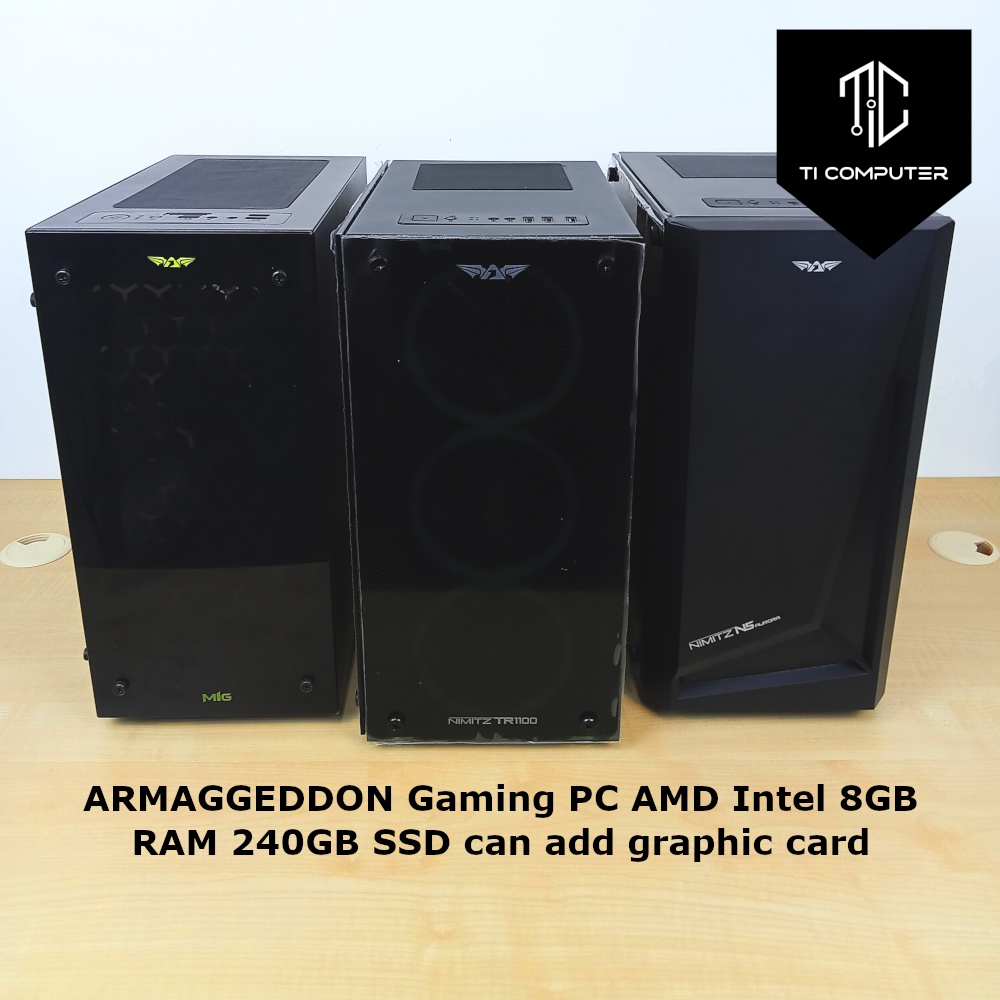 ARMAGGEDDON Gaming PC AMD Intel 8GB RAM 240GB SSD can add graphic card ...