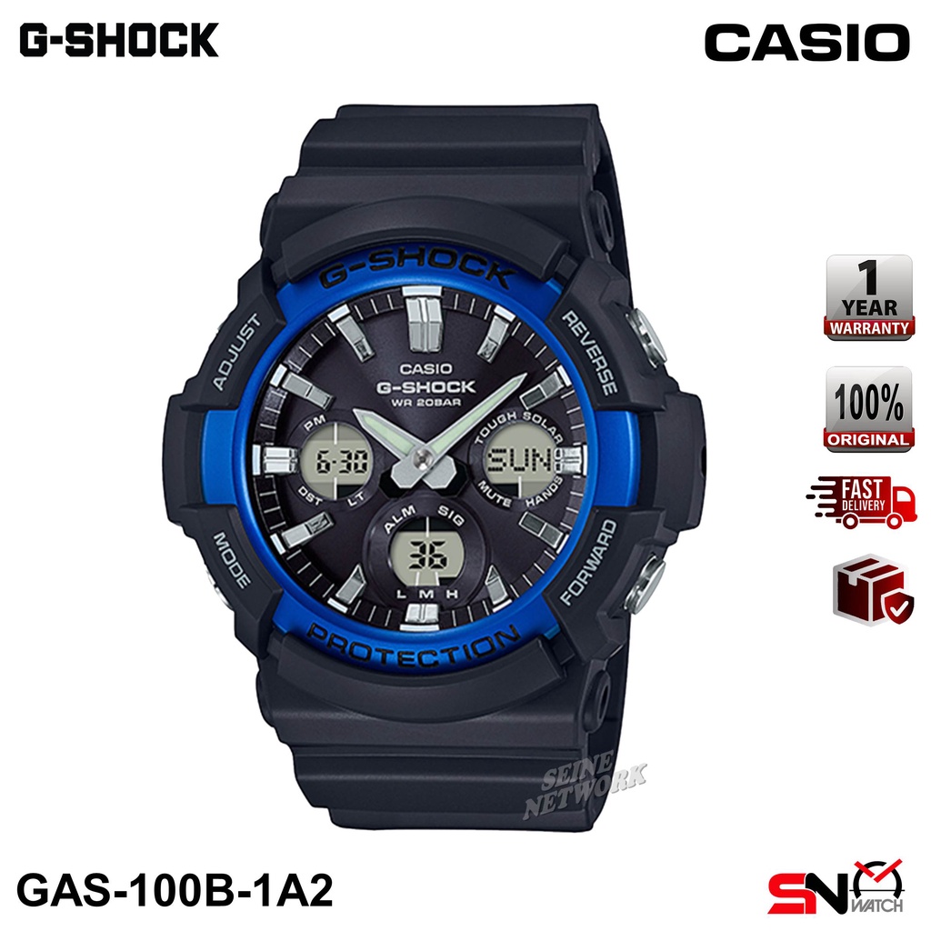 Casio G Shock GAS 100B Tough Solar Analog Digital Resin Band Men Sports Watch Jam Tangan Lelaki Shopee Malaysia