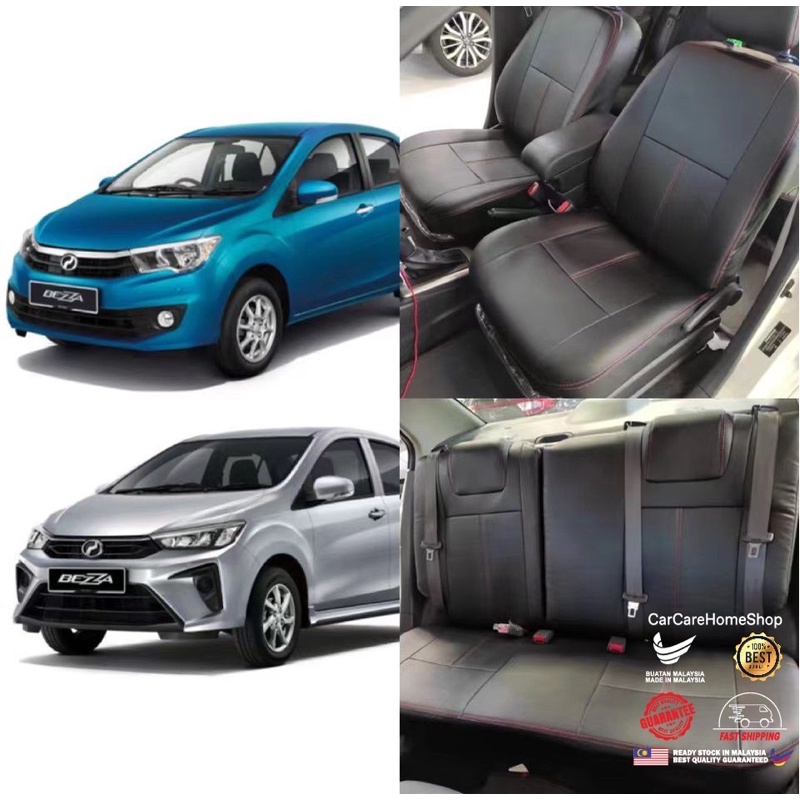 PVC SEAT COVER BEZZA 1.0 & 1.3 / CAR CUSHION BEZZA 1.3 BLACK PGMall