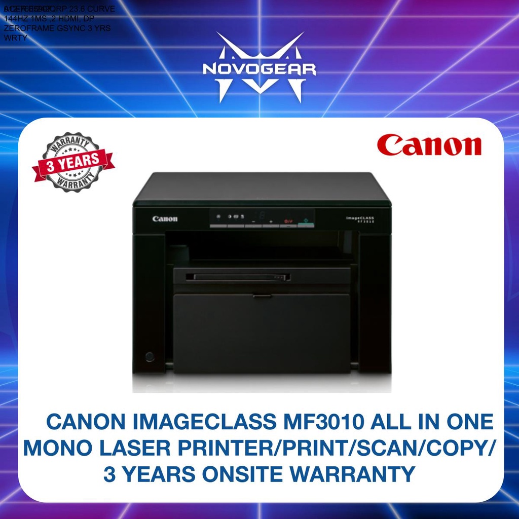 CANON IMAGECLASS MF3010 ALL IN ONE MONO LASER PRINTER/PRINT/SCAN/COPY/3 ...