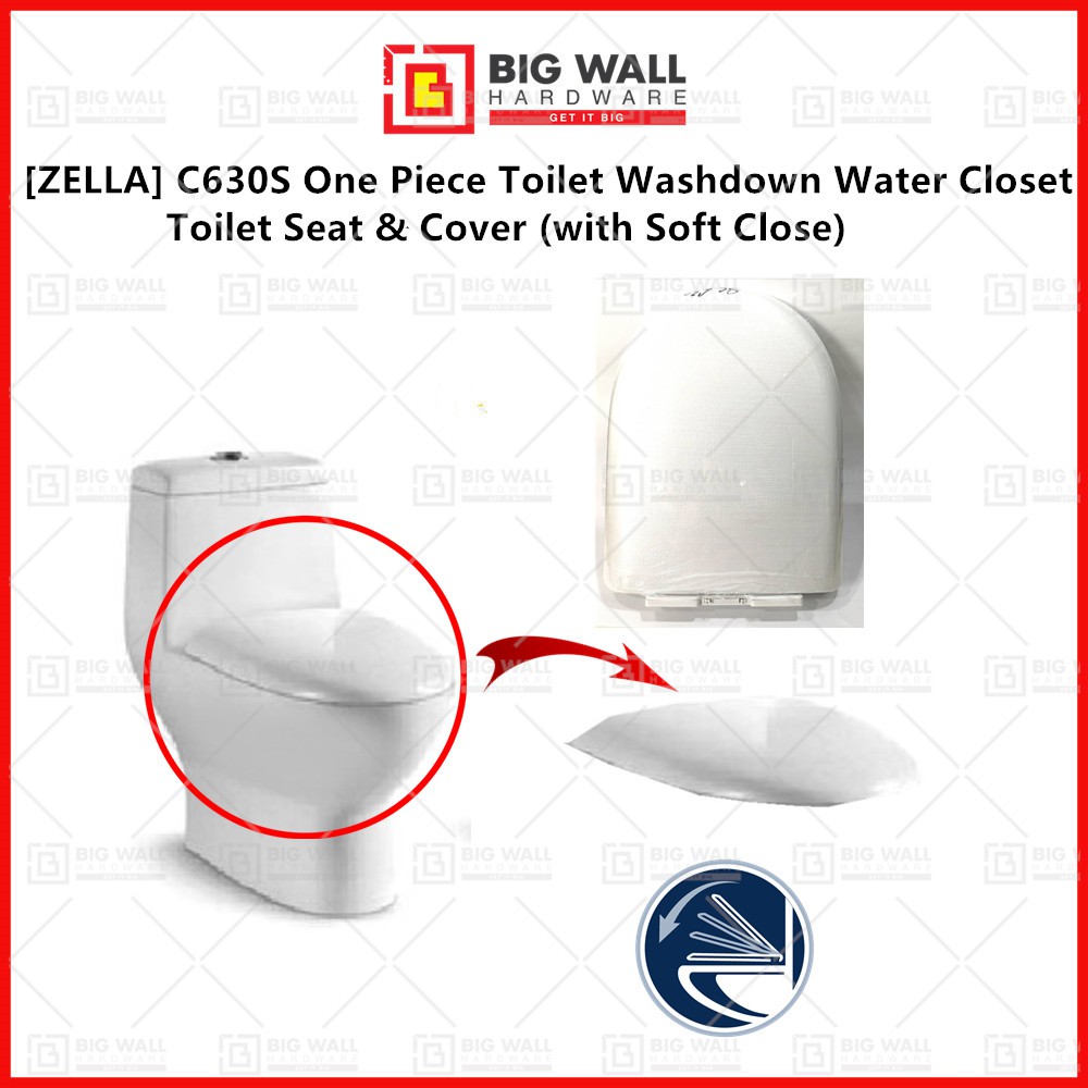 ZELLA SC630 Toilet Seat & Cover with Soft Close for One Piece Toilet