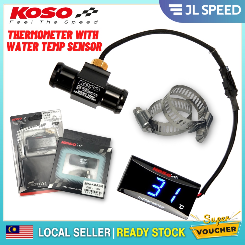 ORIGINAL KOSO WATER TEMPERATURE METER / THERMOMETER / THERMOSENSOR ...