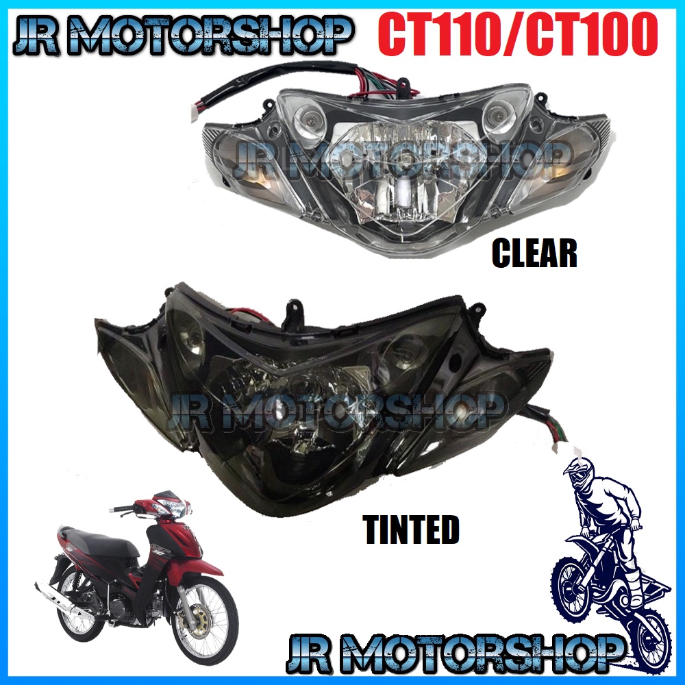 MODENAS CT100 CT110 CT 100 110 CLEAR/TINTED HEAD LAMP COMPLETE SET ...