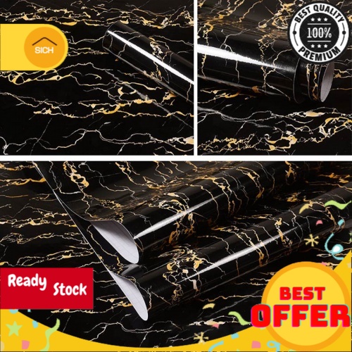 60CM x 5M 3D Marble Wallpaper Sticker for Cabinet Living Room Bathroom ...