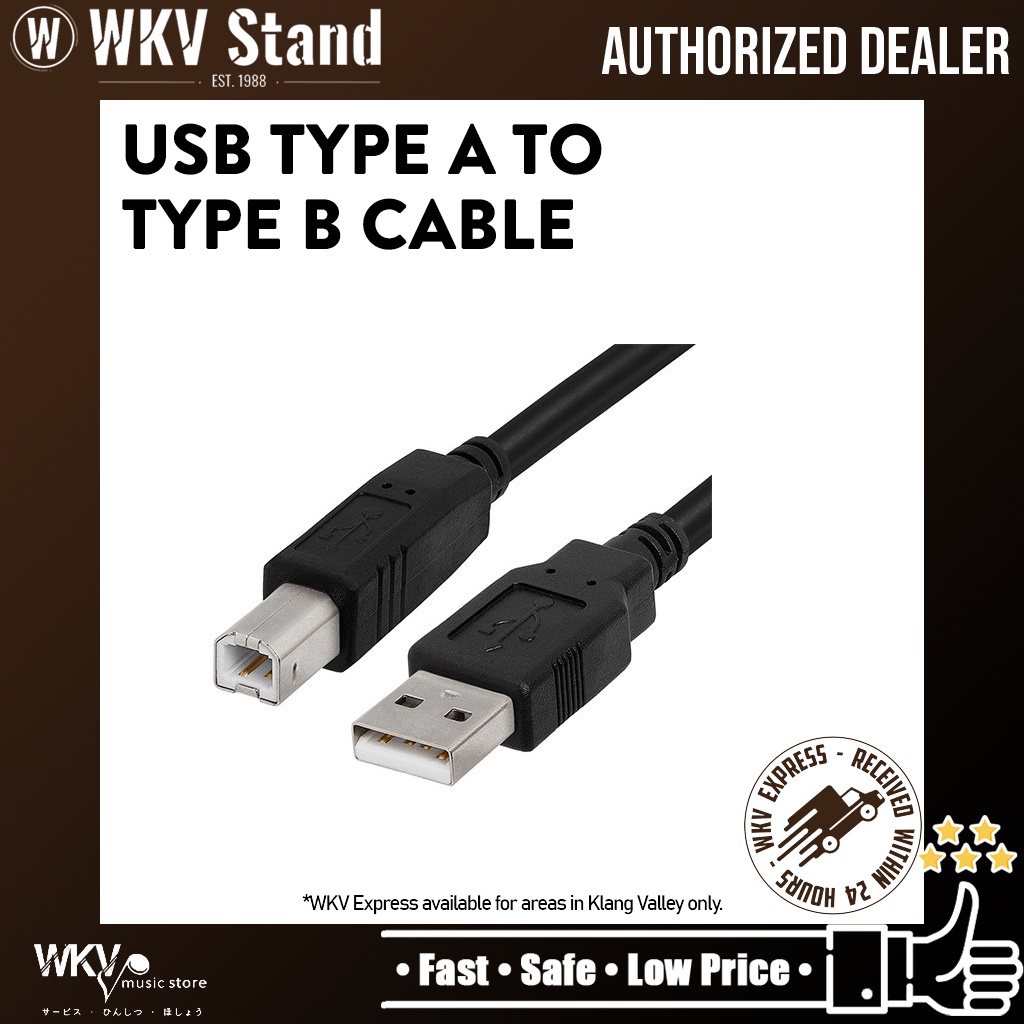 USB Cable Type A to Type B Cable 1.5m for Audio Interface / MIDI Cable